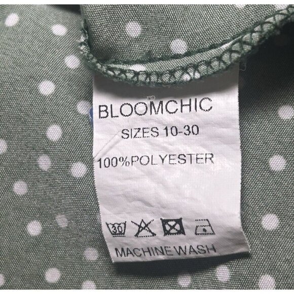 BloomChic Green & White Polka Dot V Neck Ruffle Blouse Plus Size 22/24 - Picture 8 of 8